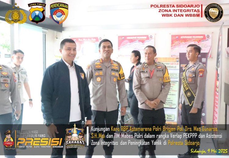 Asistensi Pembangunan Zona Integritas serta Peningkatan Kualitas Pelayanan Publik di MMPP Polresta Sidoarjo